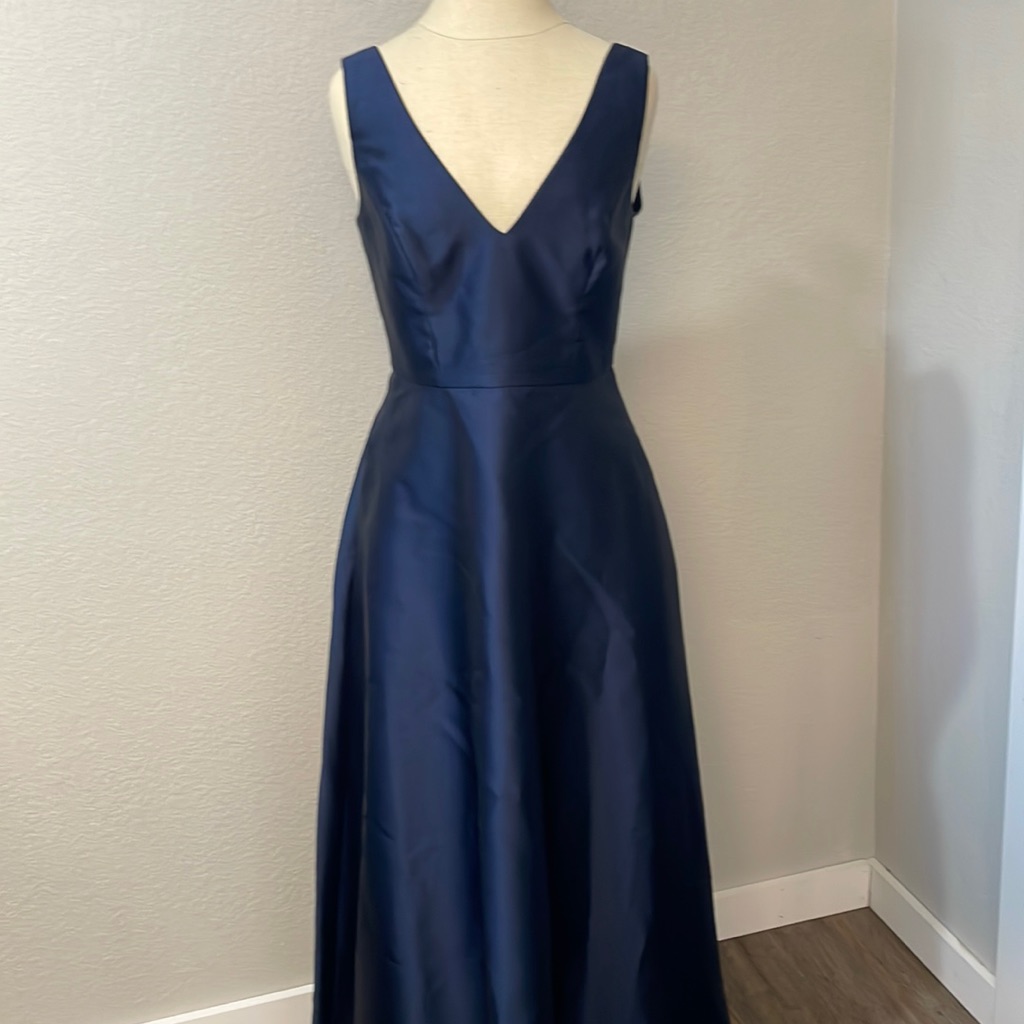 Alfred Sung Midnight Navy Bridesmaids Dress/Mother Of The Bride Dress; Size 8